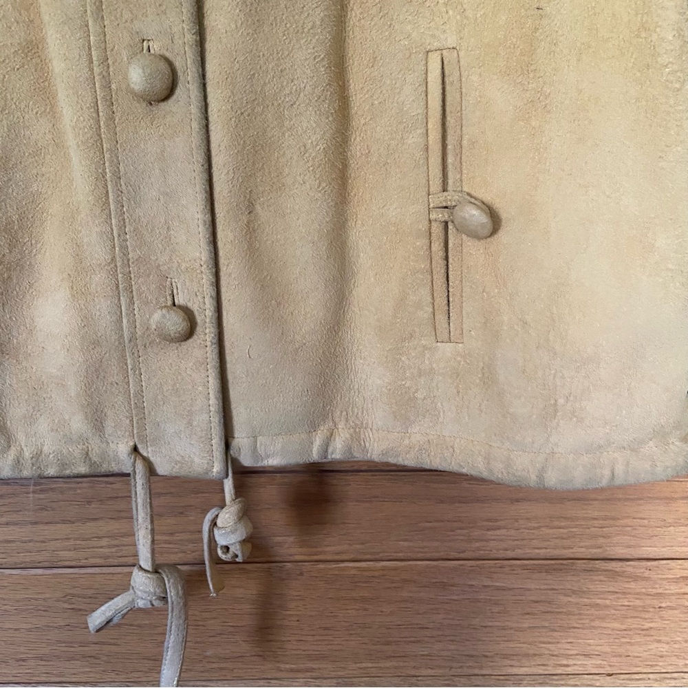 Vintage 1970s Palena Knitwear leather suede button front jacket - Picture 3 of 7